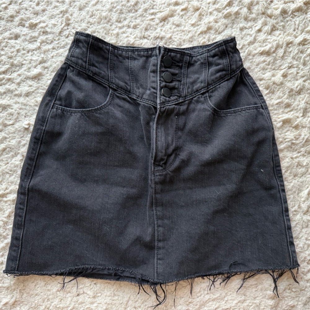 Black denim hollister skirt